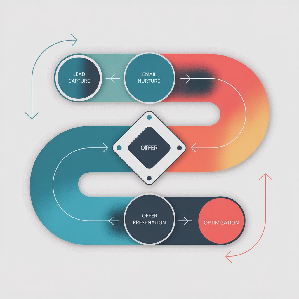 Step-by-step workflow diagram of affiliate system automation from setup to commission